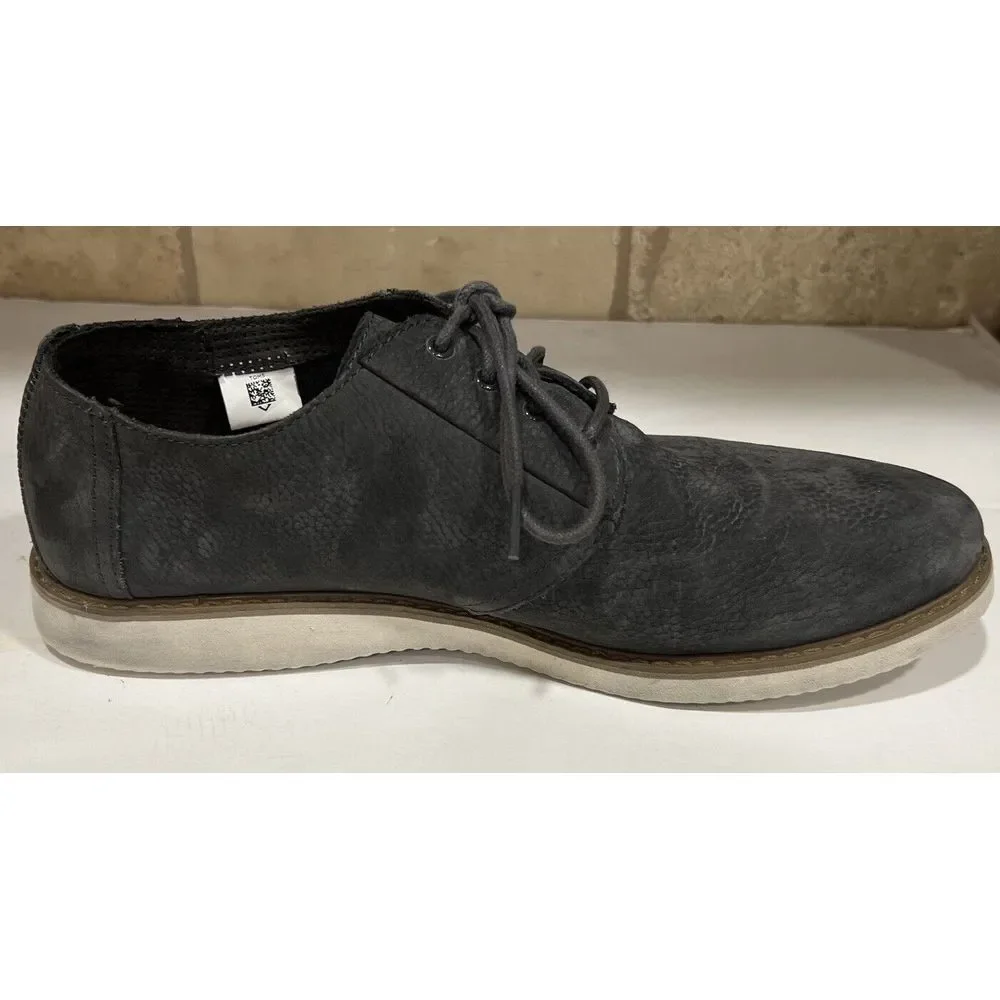 Toms Preston‎ Nubuck Mens Oxford Lace Plain Toe Grey 10011586 Size 11